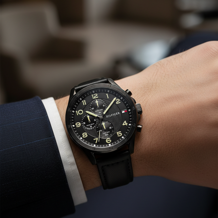 Tommy Hilfiger 1792004 Axel 45 mm Negro Piel