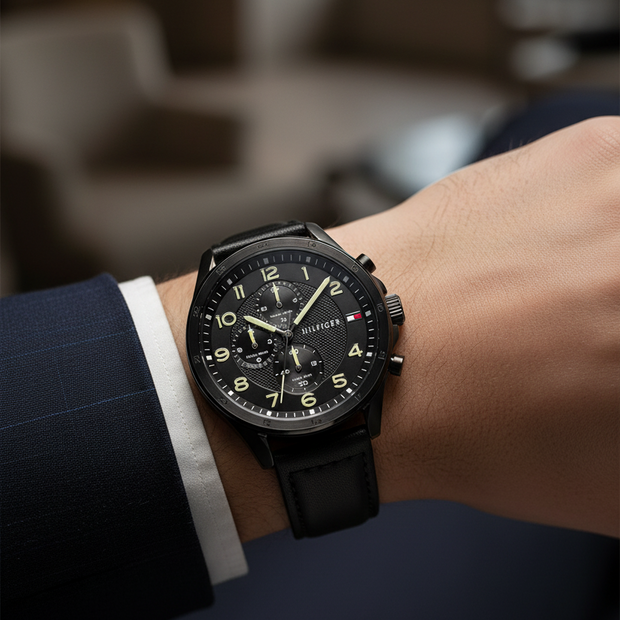 Tommy Hilfiger 1792004 Axel 45 mm Negro Piel