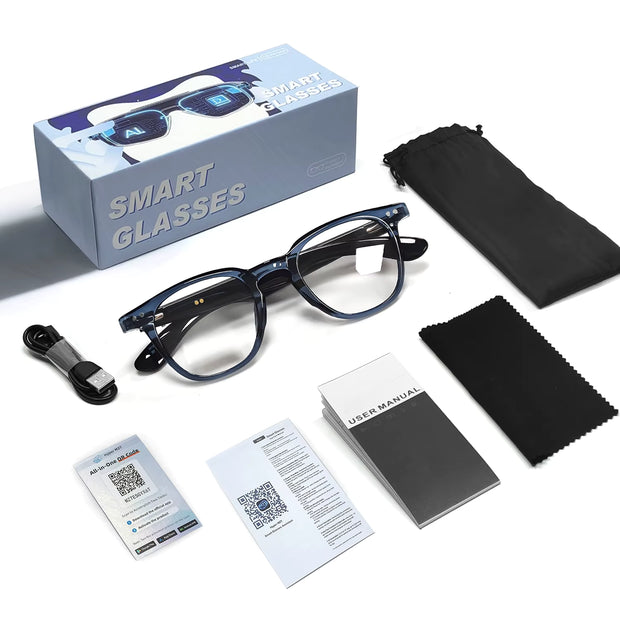Gafas Inteligentes AI GPT Traductor Negro/Azul